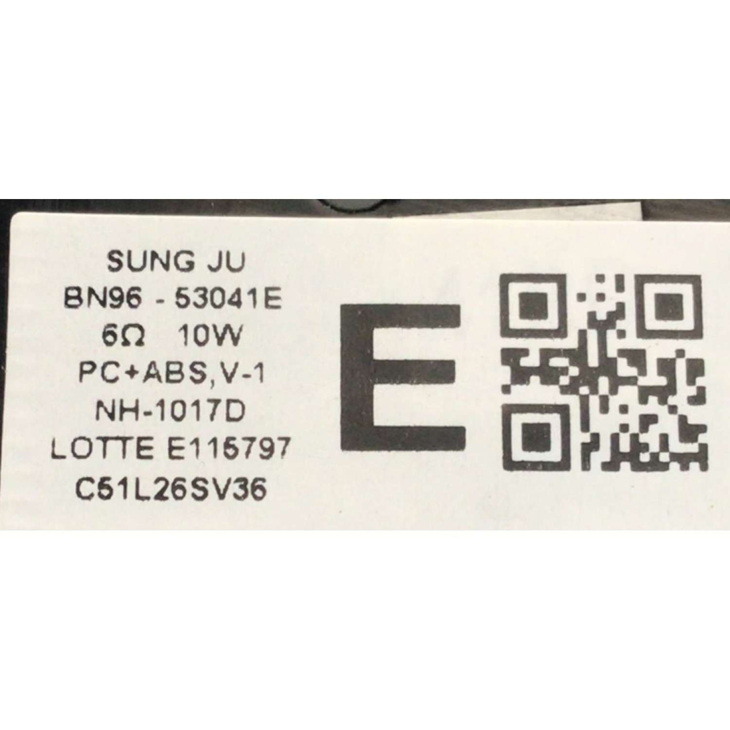 KIT DE BOCINAS ( 2 PZ ) PARA TV SAMSUNG / NUMERO DE PARTE BN96-53041E / BN9653041E / 53041E / 6Ω 10W / NH-1017D / E115797 / C51L26SV36 / MODELO QN75QN90AAFXZA - Imagen 2